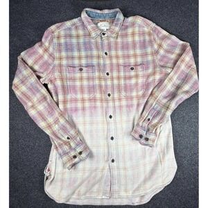 Koto Shirt Mens Medium Multicolor Plaid Flannel Double‎ Pocket Casual Soft